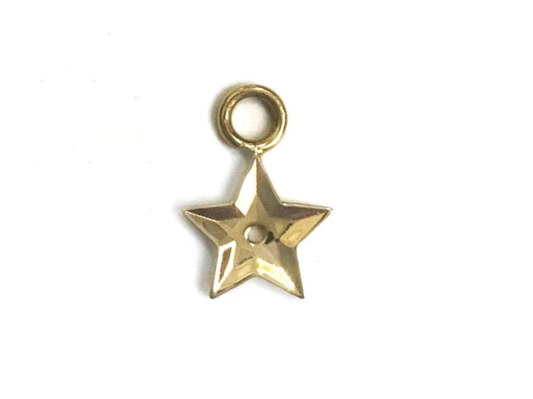 14k Star Sequin Earring Charm