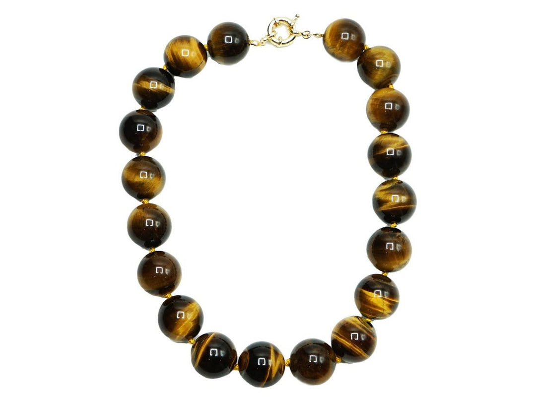 Tiger Eye Gumball Strand Necklace