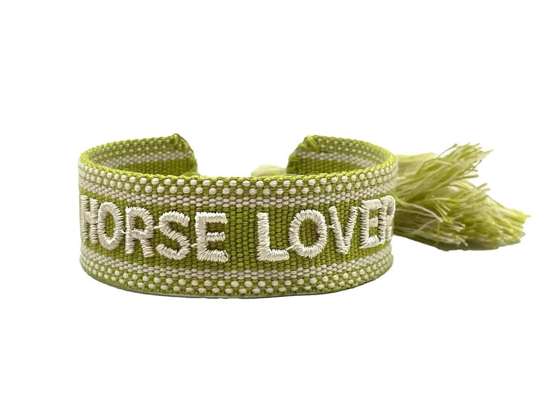 Green "Horse Lover" Bracelet with Tassels