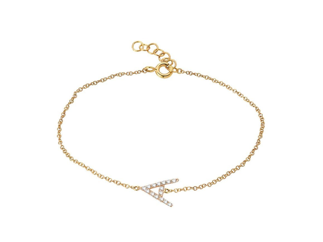 14k Gold Diamond Initial Bracelet