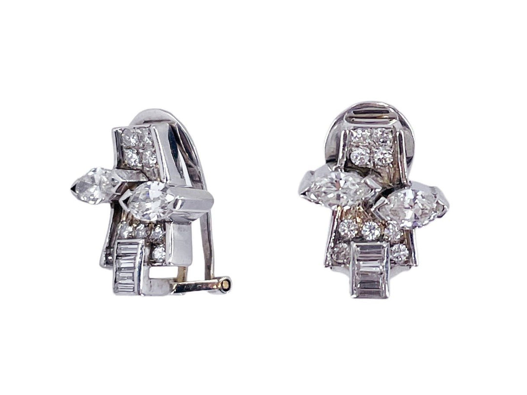 1950s 14k Diamond Earrings