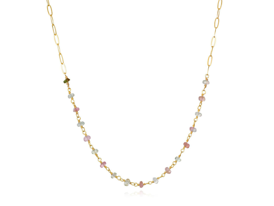 Pastel Tourmaline Roundel Layering Necklace