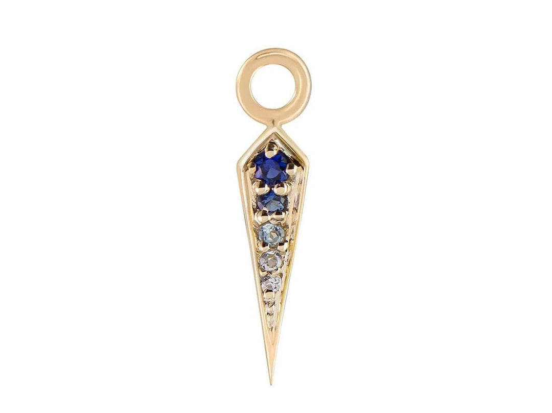 9k Long Point Rhombus Charm with Blue Sapphires