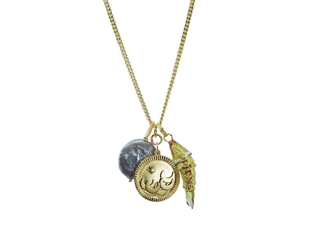 Ocean Charm Cluster Necklace