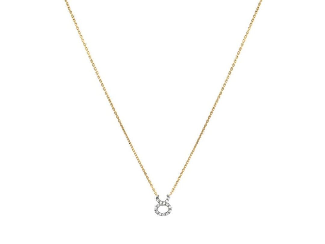 14k Diamond Taurus Pendant Necklace