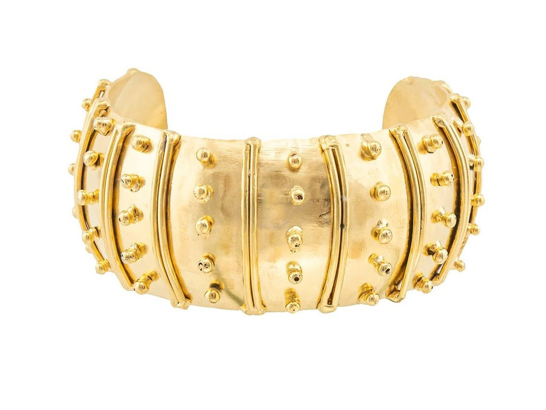 Gold Rounded Cuff with Gold Detailing