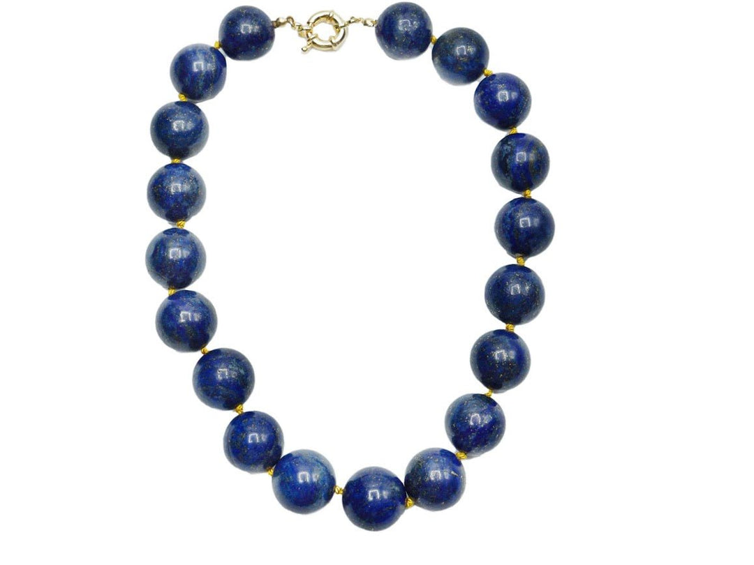 Lapis Gumball Strand Necklace