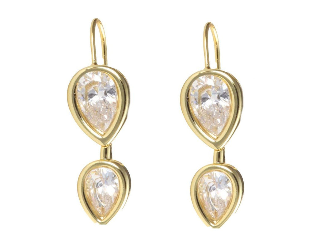 Clear Crystal Teardrop Earrings