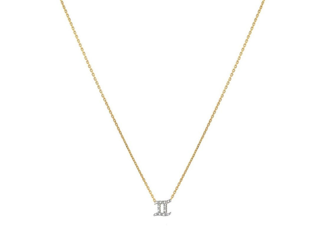 14k Diamond Gemini Pendant Necklace