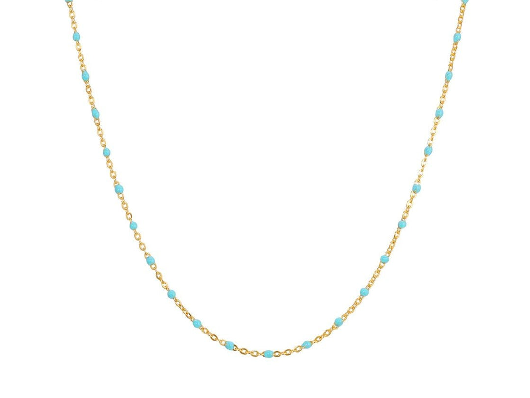 Turquoise Enamel Dotted Chain