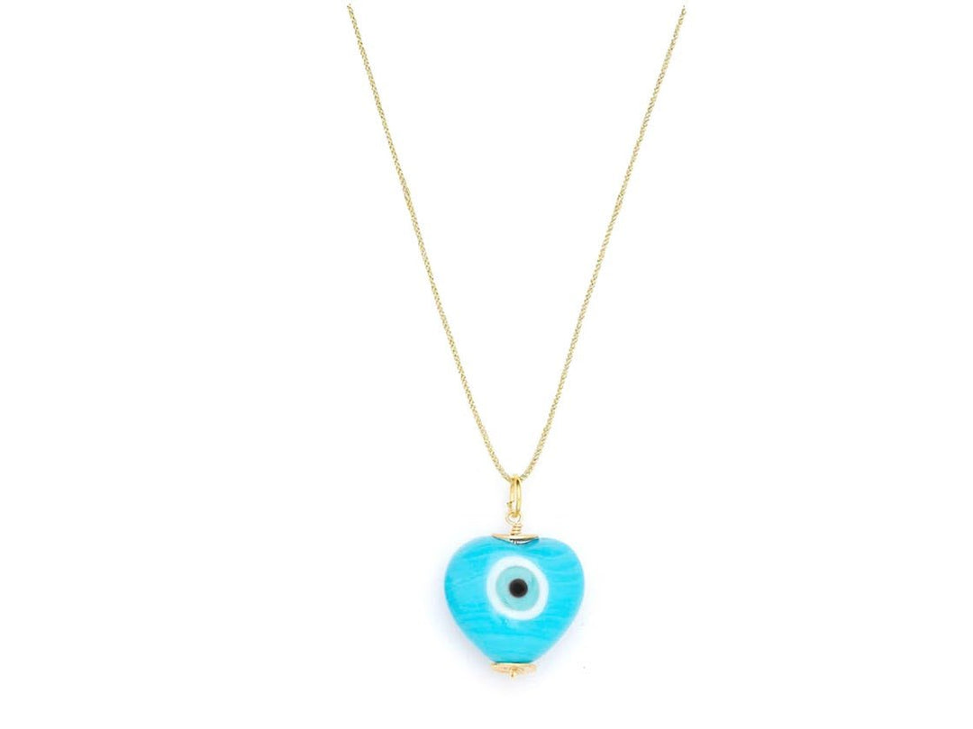 Turquoise Evil Eye Heart Pendant Necklace