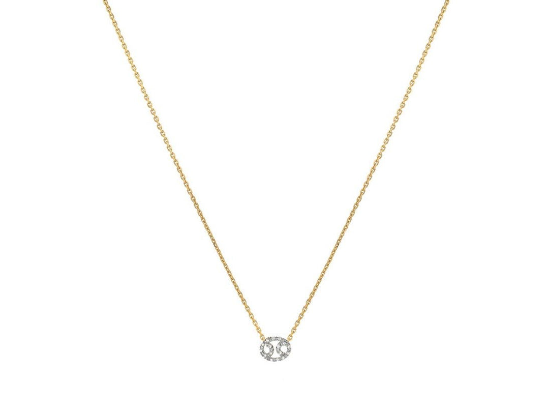 14k Diamond Cancer Pendant Necklace