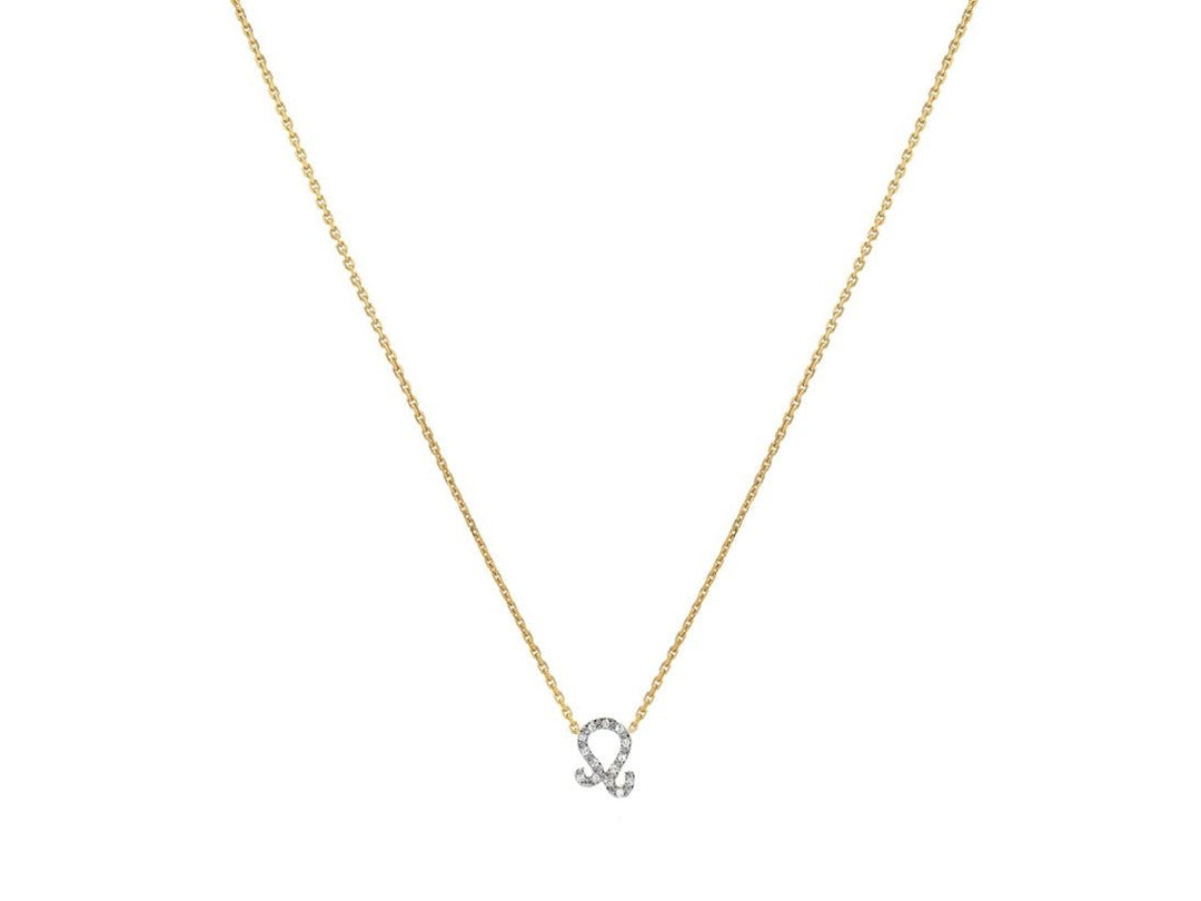 14k Diamond Leo Pendant Necklace