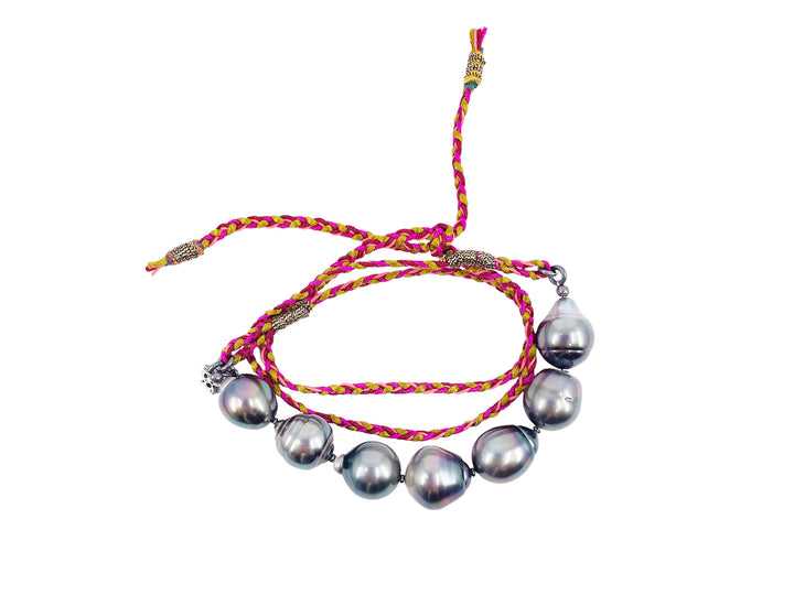 Seven  Gray Tahitian Pearl Necklace