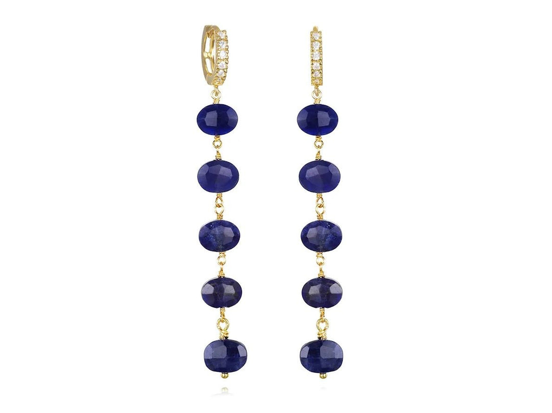 Long Drop Sodalite Earrings