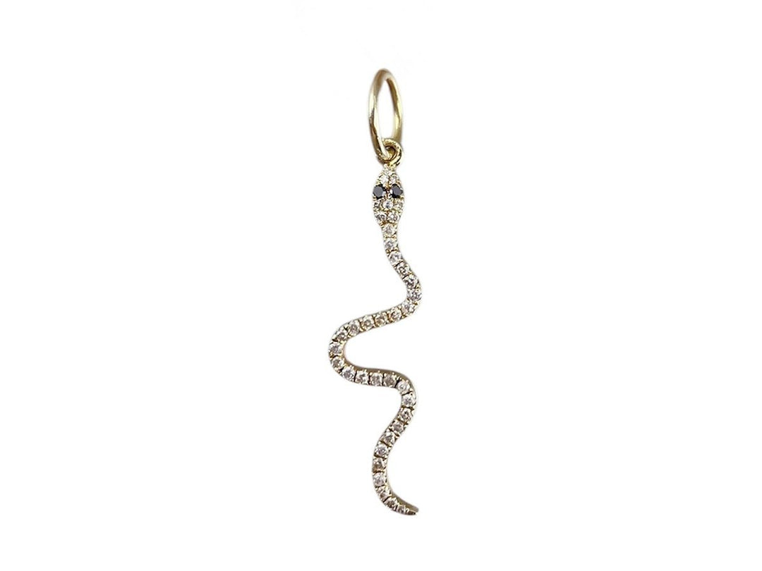 14k Snake Charm with Diamonds and Emeralds