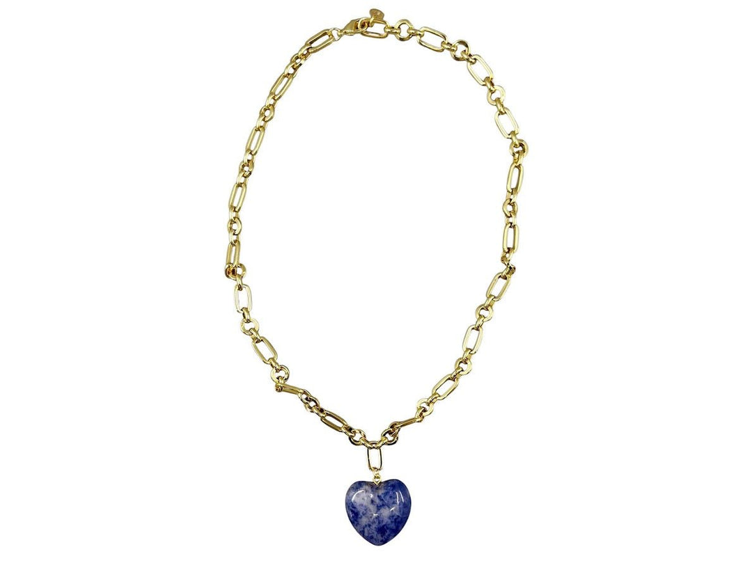 Lapis Heart Charm Necklace