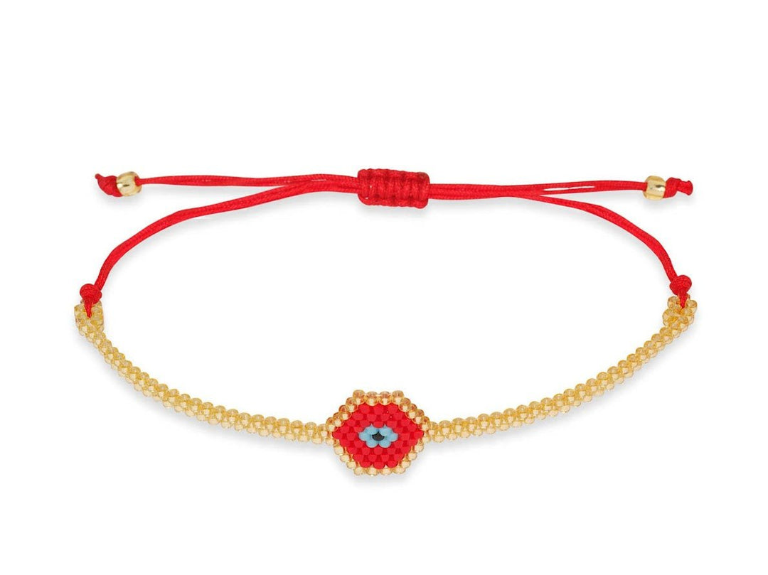 Red Evil Eye Beaded Bracelet