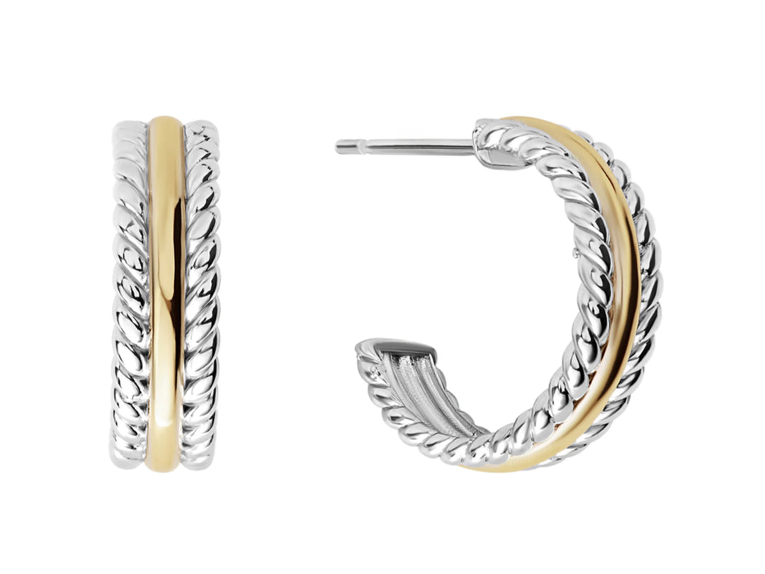 Two Tone Textured Hoops