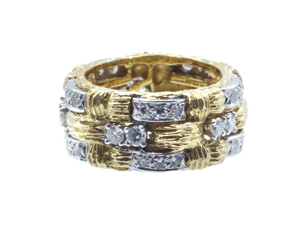 1960s 18k Bamboo Motif Band