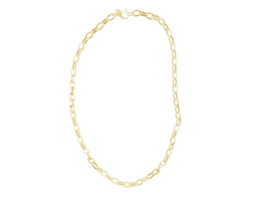 14k Chunky Squared Oval Link Chain Necklace