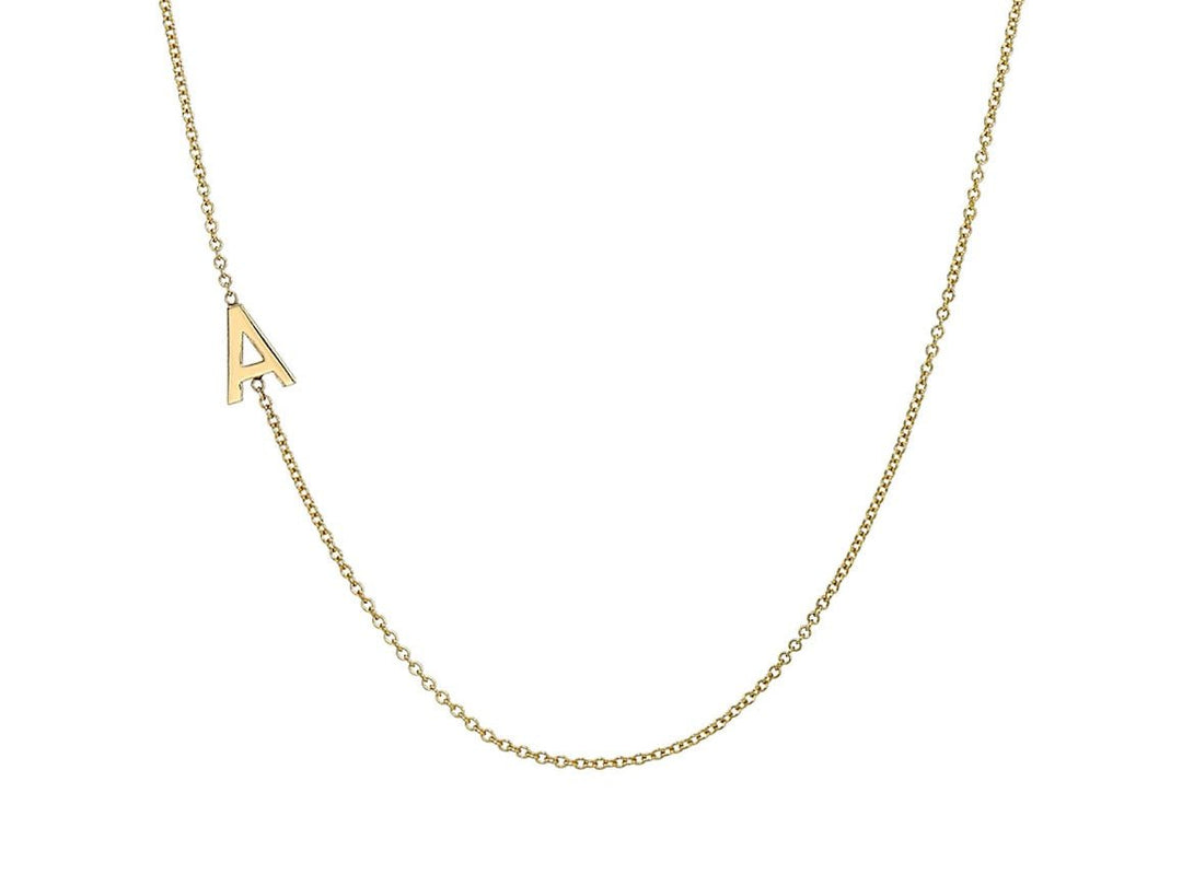 14k Asymmetrical Initial Necklace
