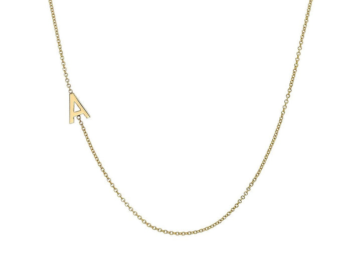 14k Asymmetrical Initial Necklace