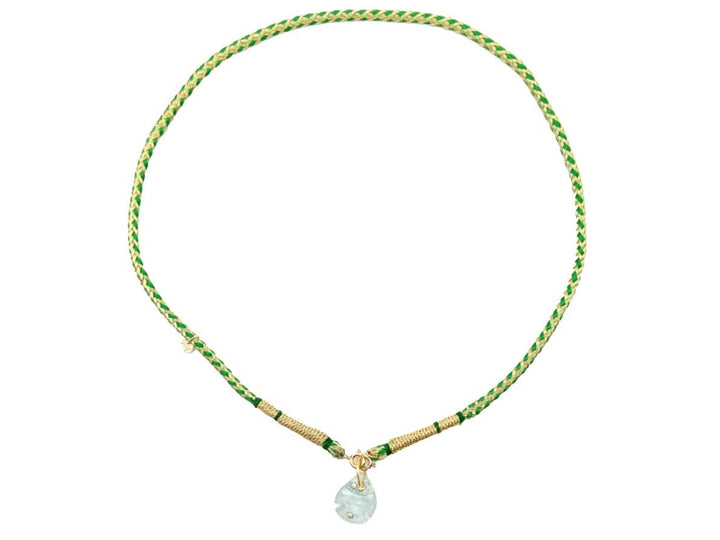 Aquamarine Fish Charm with Diamond Eye Necklace