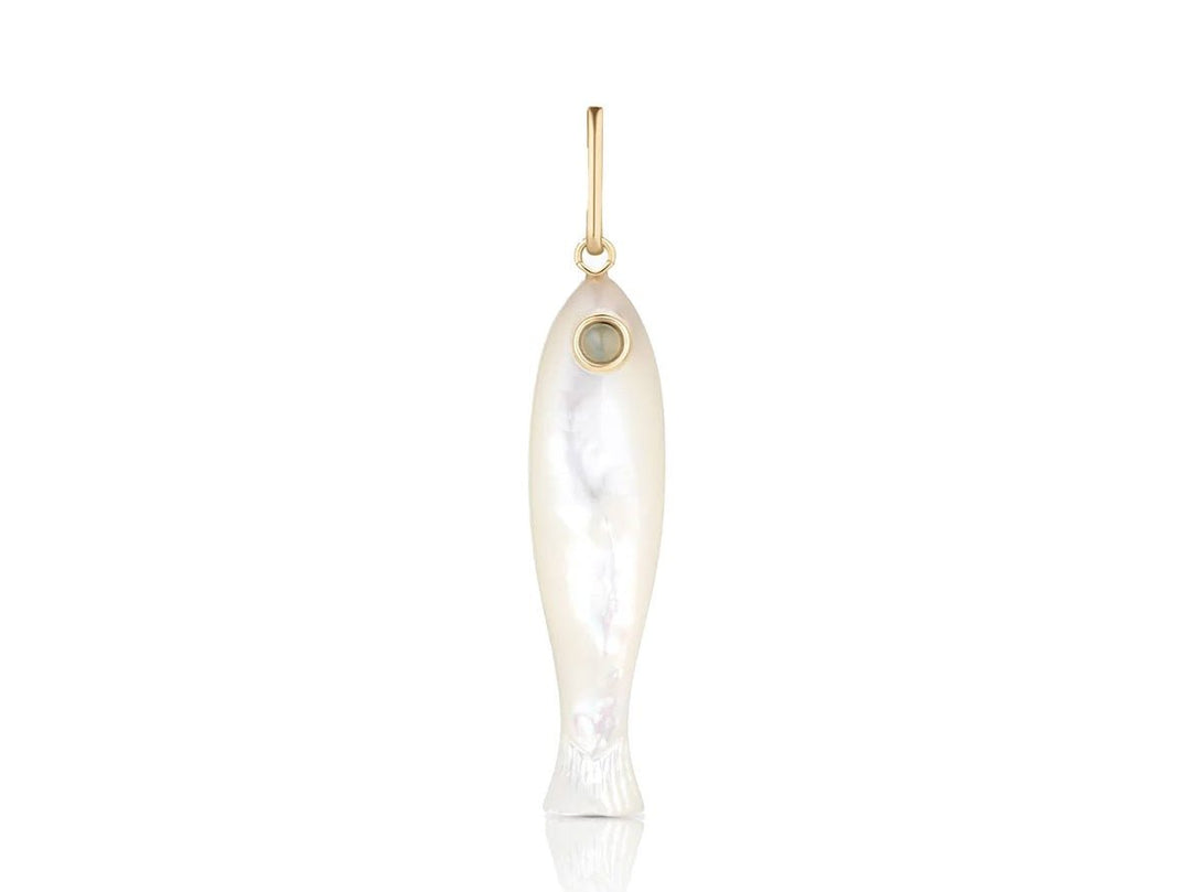 MOP Fish Charm with Amazonite Eye