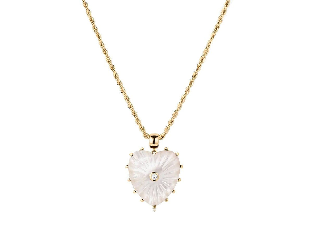 MOP Heart Rope Necklace