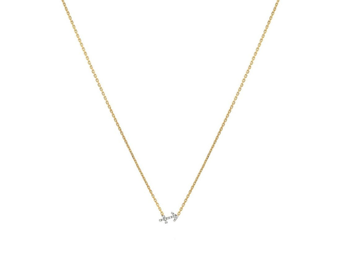14k Diamond Sagittarius Pendant Necklace
