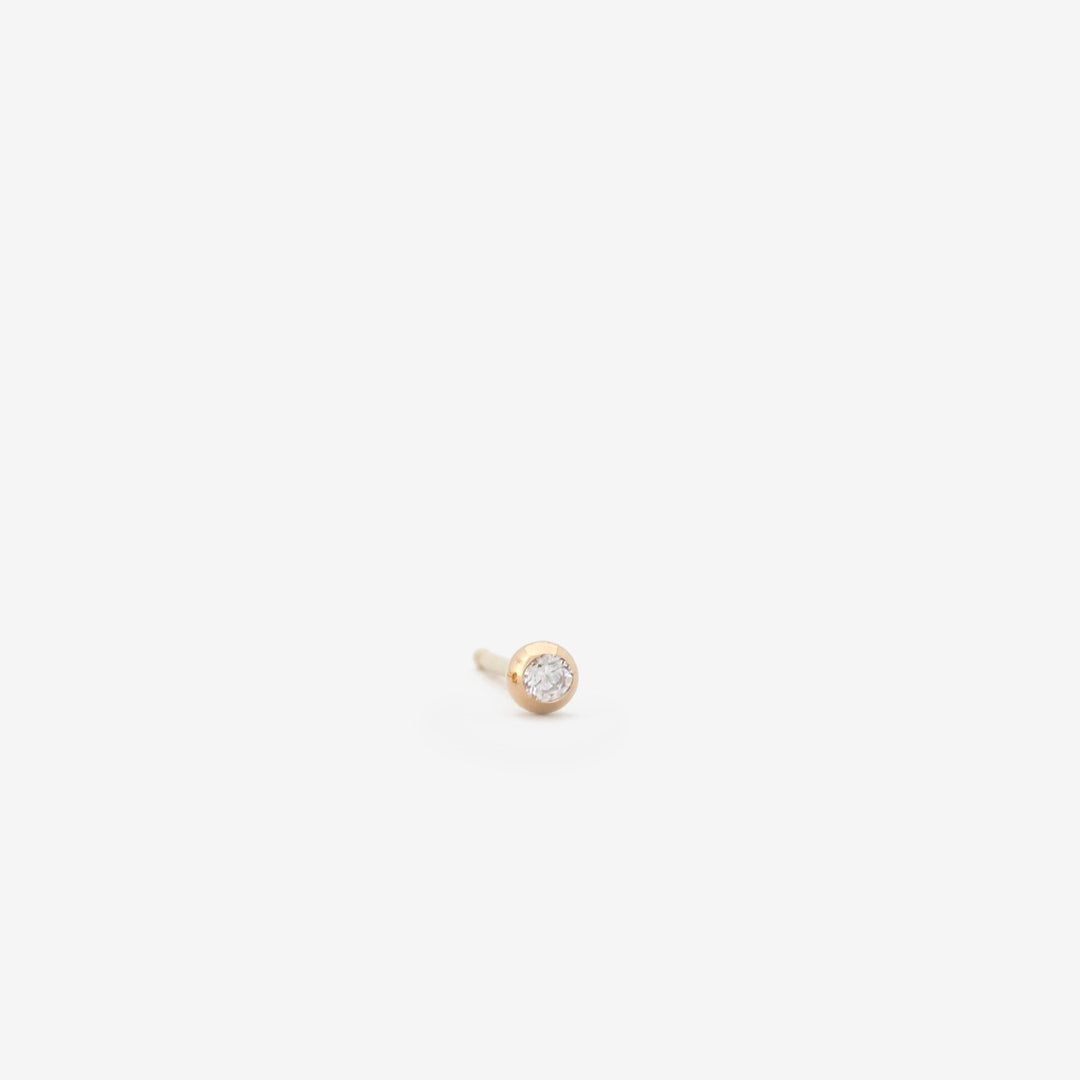14k Diamond Ball Stud Earring