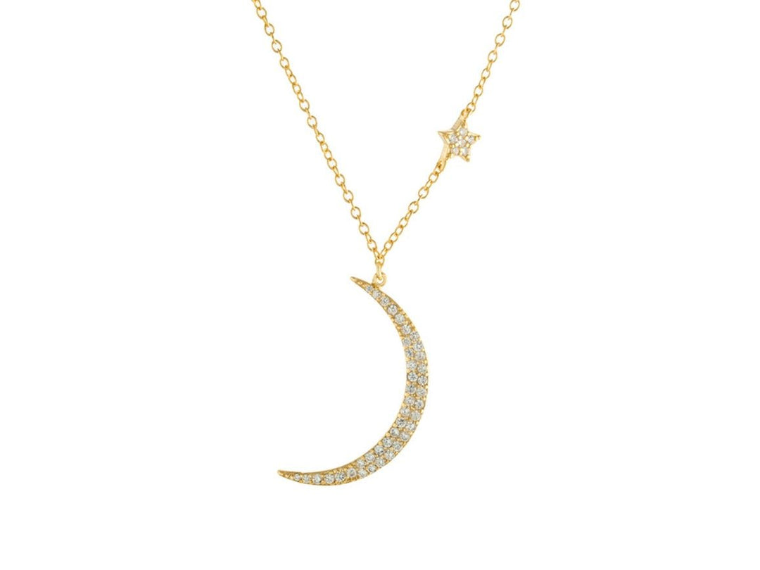 Crescent Moon and Star Necklace