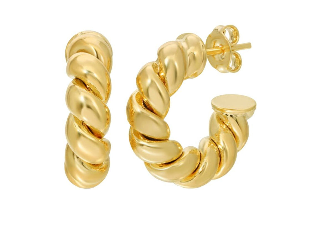 Gold Twisted Hoop Earrings