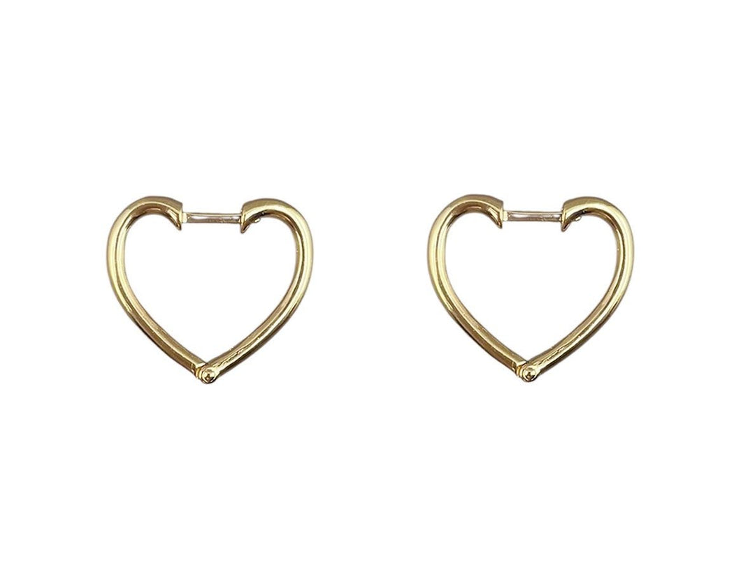 Gold Heart Huggie Hoops