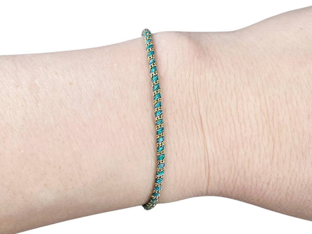 Turquoise Threaded Chain Bracelet
