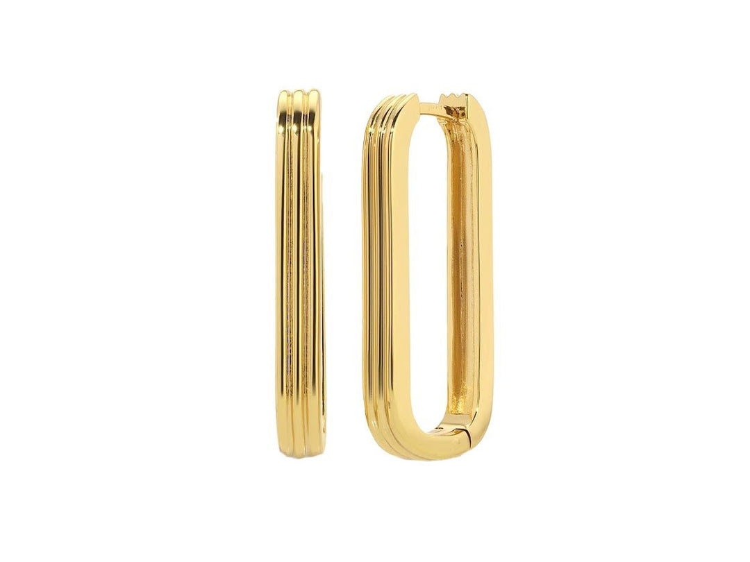 Gold U-Shaped Hoop Earrings