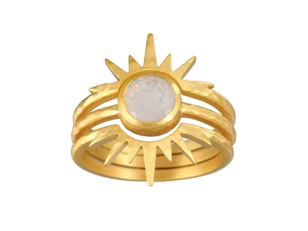 Moonstone Starburst Nested Ring