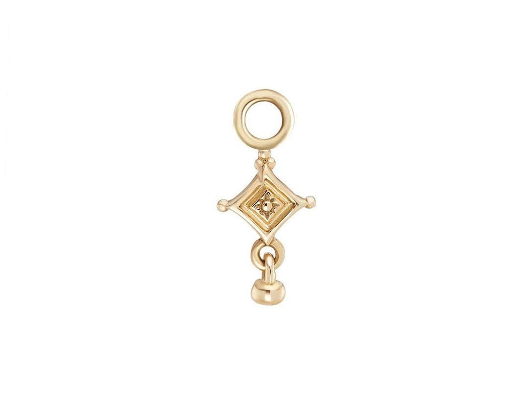 9k Drop Charm with Dangling Bead