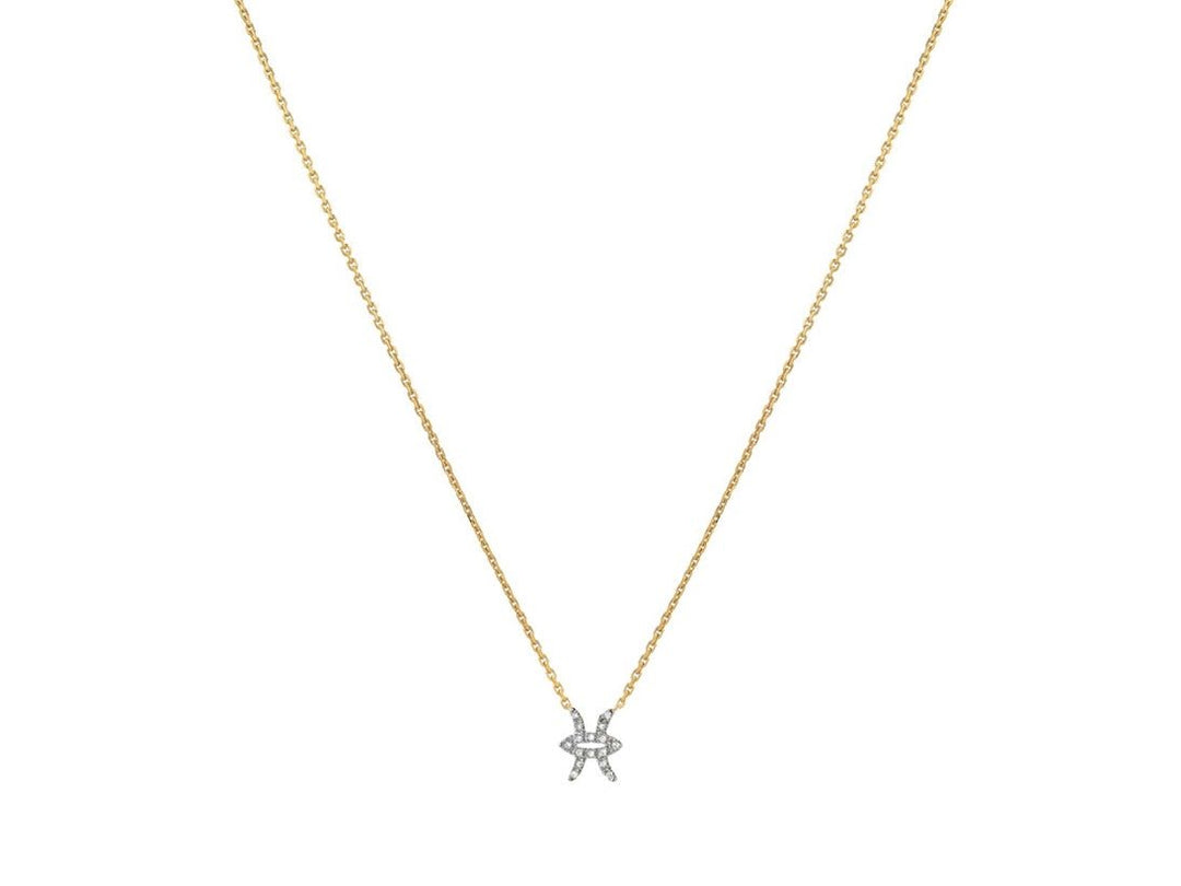 14k Diamond Pisces Pendant Necklace