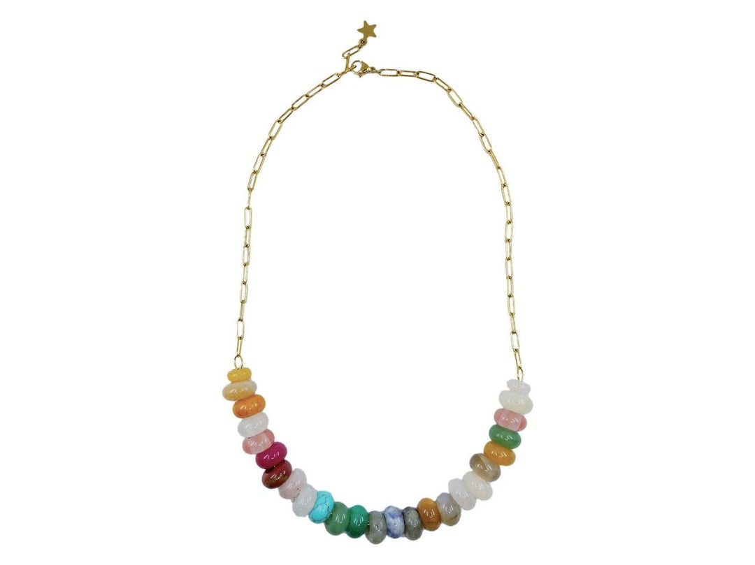 Multicolor Gemstone Chain Necklace