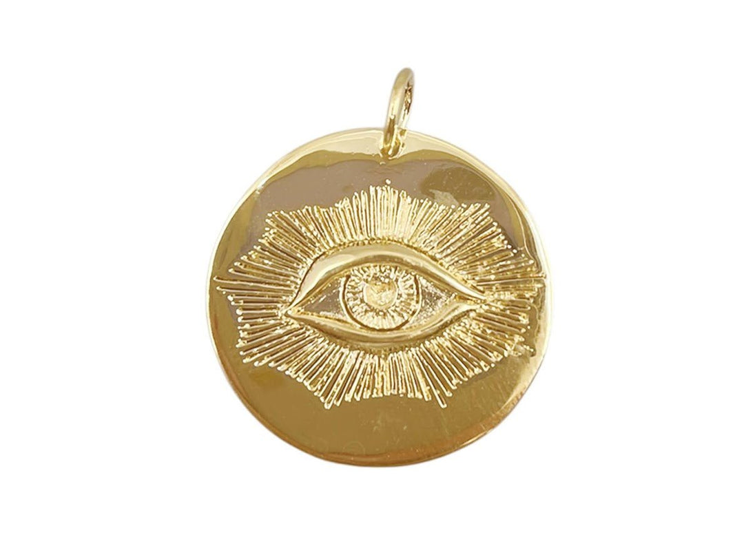 Gold Rayed Evil Eye Charm