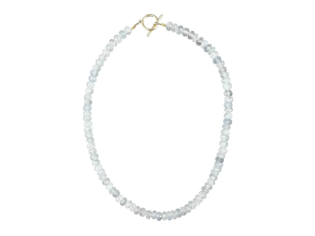 Faceted Aquamarine Stone Necklace