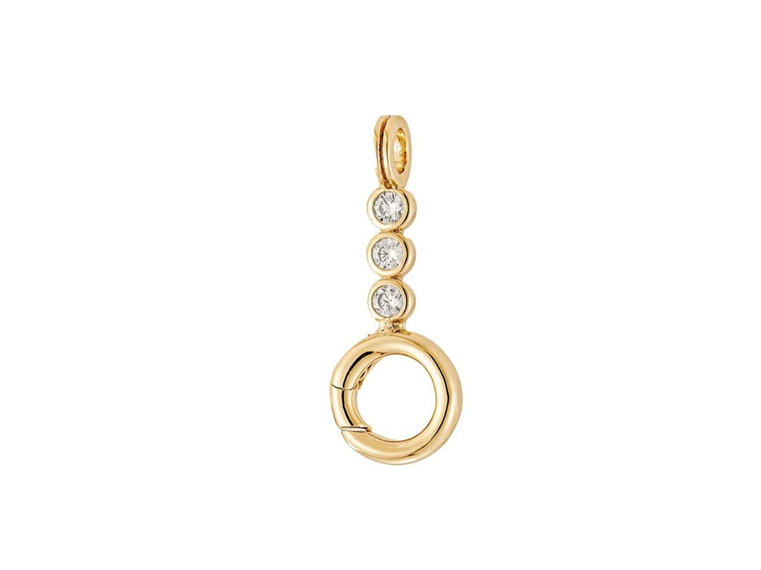 Gold Drop Enhancer Charm with CZs
