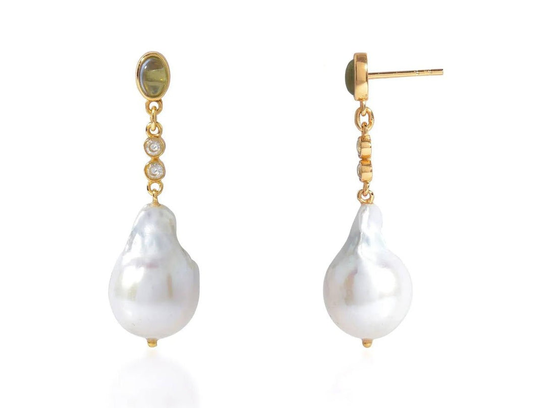 Gold Pearl Drop Earrings
