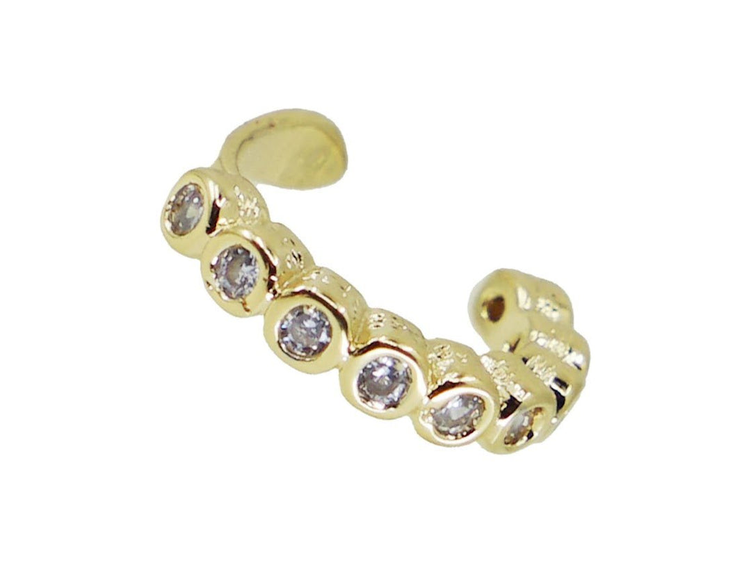 Gold Bezel-Set CZ Ear Cuff