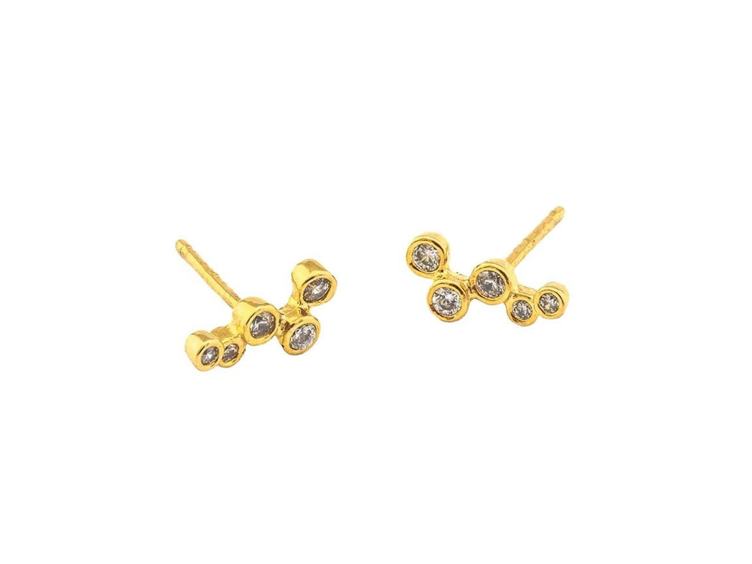 Gold Small CZ Climber Earrings