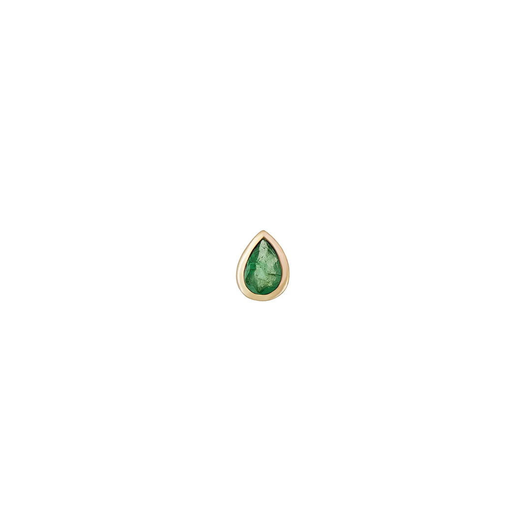 9k and Emerald Mini Stud