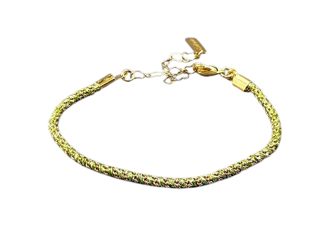 Green Threaded Chain Bracelet