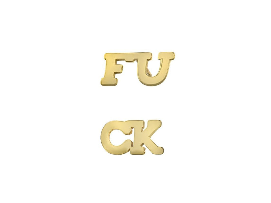 FU and CK Stud Earrings